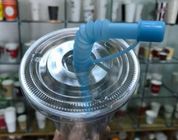 90mmの冷たい飲むコップの透明な耐熱性のための平らなプラスチック コップのふた