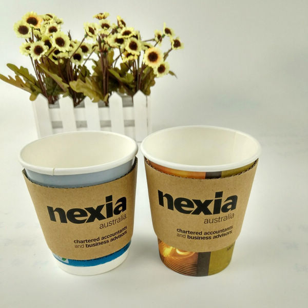熱い飲み物のペーパー コーヒー カップはフル カラー飲料のコーヒーBobaの茶Cmykにスリーブを付けます