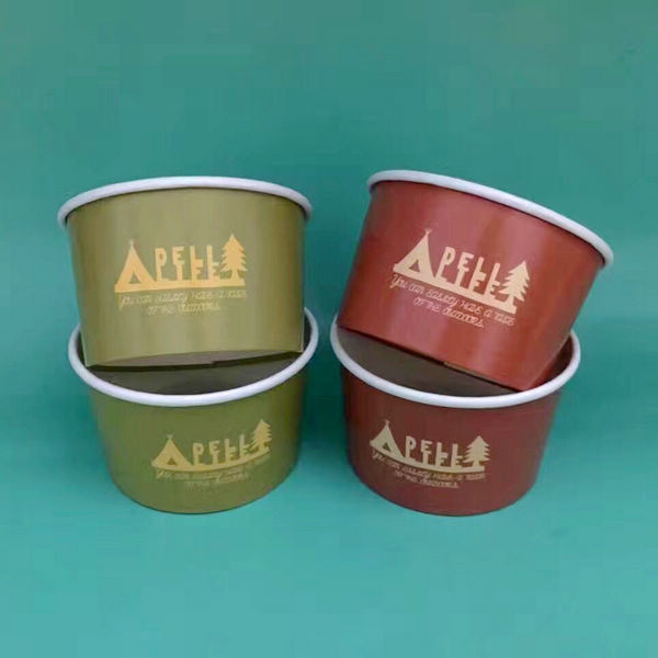 食糧ふたが付いている安全な16ozペーパー アイス クリームのコップは抵抗力があるPeによって塗られる漏出を-倍増します