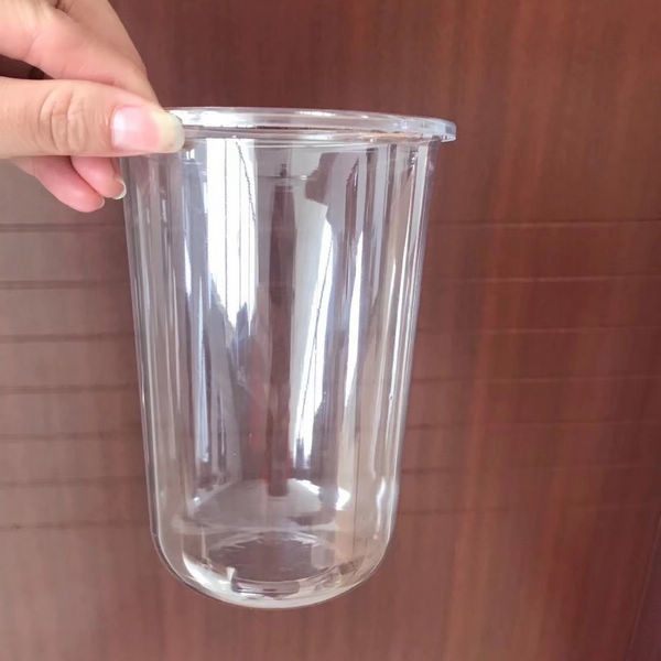 ロゴはふたの臭気の抵抗の使い捨て可能な凍らされたコーヒー コップ500ml Uの形を印刷しました