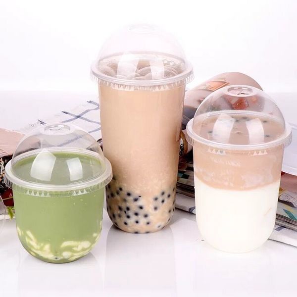 食品等級ペット コーヒー使い捨て可能なプラスチックは冷たい喫茶店によってカスタマイズされるロゴのための500mlをすくいます