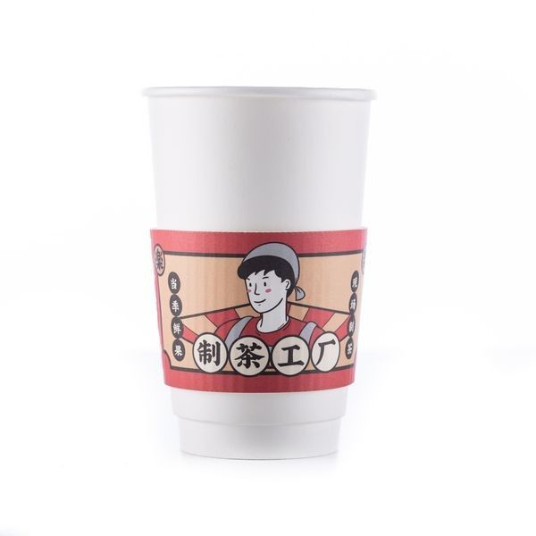 8oz/12oz/16ozはふたが付いている壁紙のコップ、使い捨て可能なペーパー コーヒー カップおよび袖を選抜します