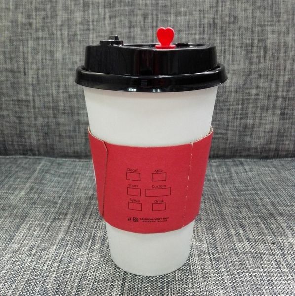 習慣は飲料のためのふたの袖8oz 12oz 16ozが付いている紙コップの袖を印刷しました