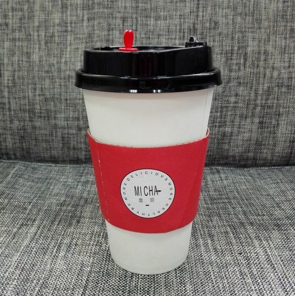 習慣は飲料のためのふたの袖8oz 12oz 16ozが付いている紙コップの袖を印刷しました