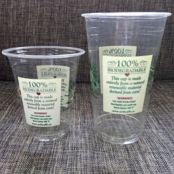 トウモロコシは生物分解性PLAのコップおよびCompostableテーブルウェア12oz 16oz 20ozを基づかせていました